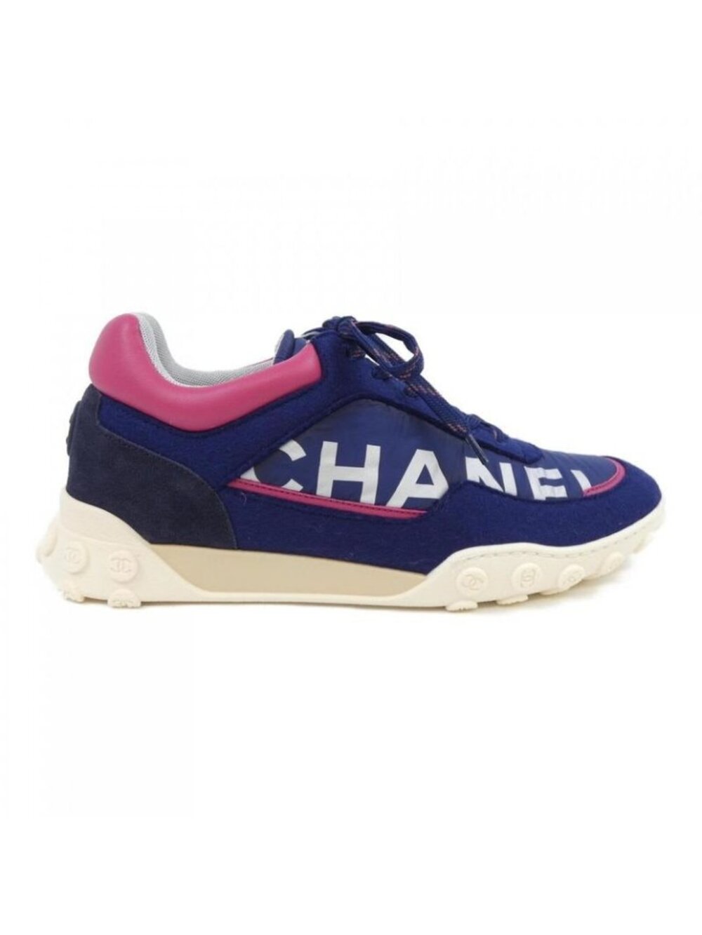 Chanel Size 41 Navy Sneakers - Picture 2 of 7